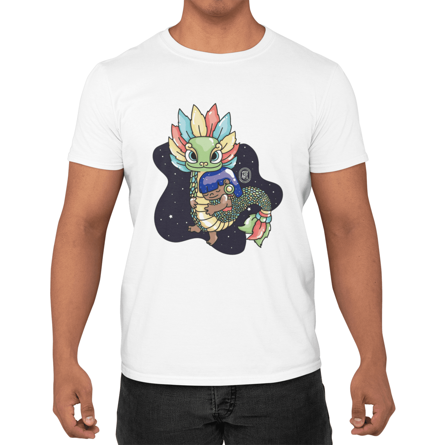 Playera Ajolotito Niña Y Quetzalcoatl Mirari Chan