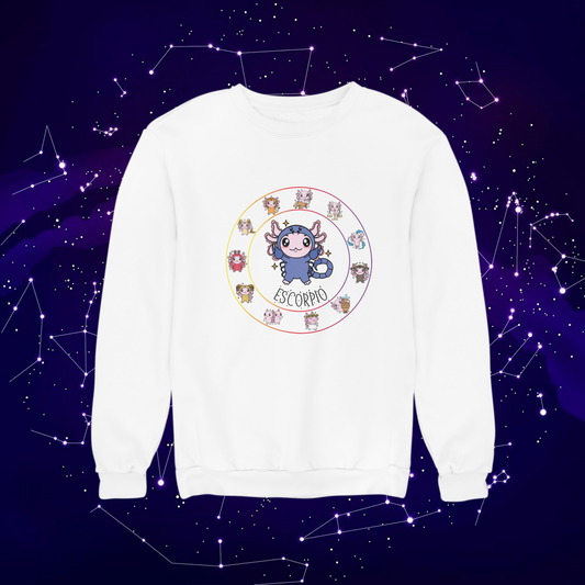 Sudadera Horóscopos Escorpio Axolotzin Ajolote Unisex
