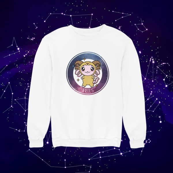 Sudadera Axolotzin Horóscopos Galaxy Aries Ajolote Unisex