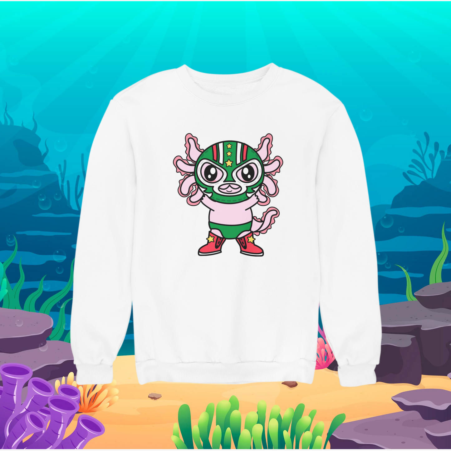 Sudadera Axolotzin Luchador Ajolote Unisex