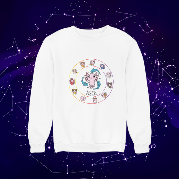 Sudadera Horóscopos Piscis Axolotzin Ajolote Unisex