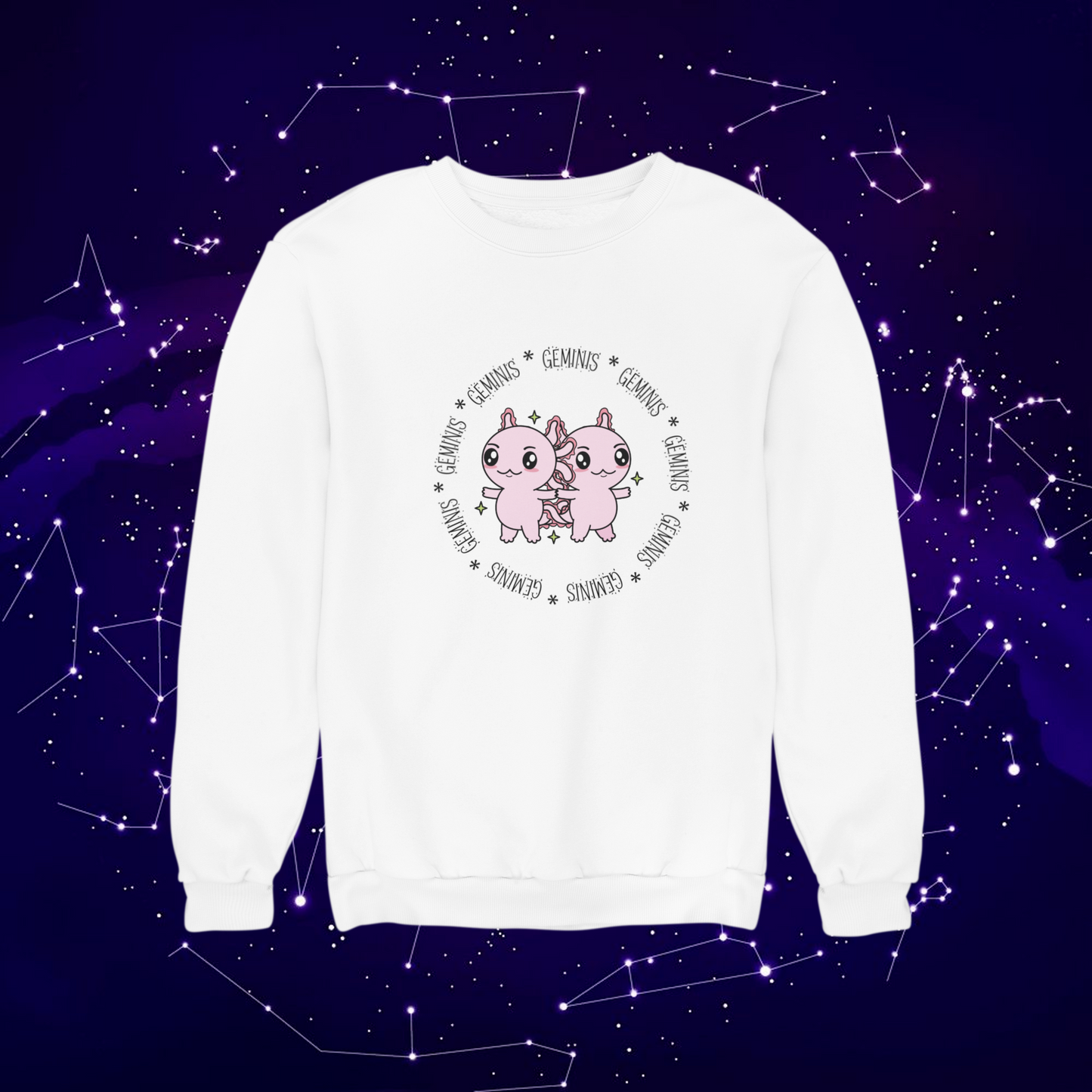 Sudadera Axolotzin Horóscopos Aro Geminis Ajolote Unisex
