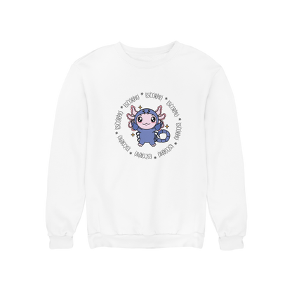 Sudadera Axolotzin Horóscopos Aro Escorpio Ajolote Unisex