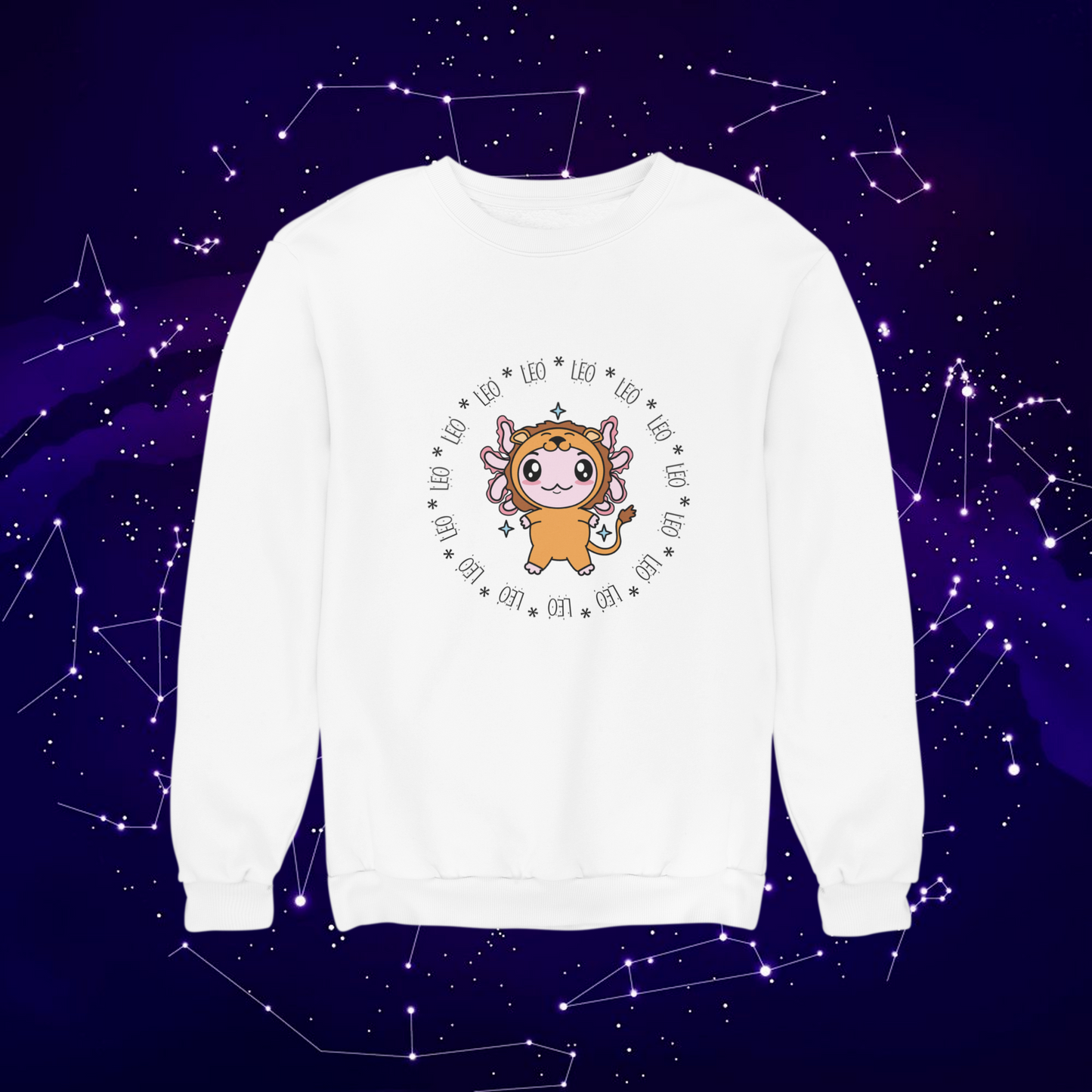 Sudadera Axolotzin Horóscopos Aro Leo Ajolote Unisex
