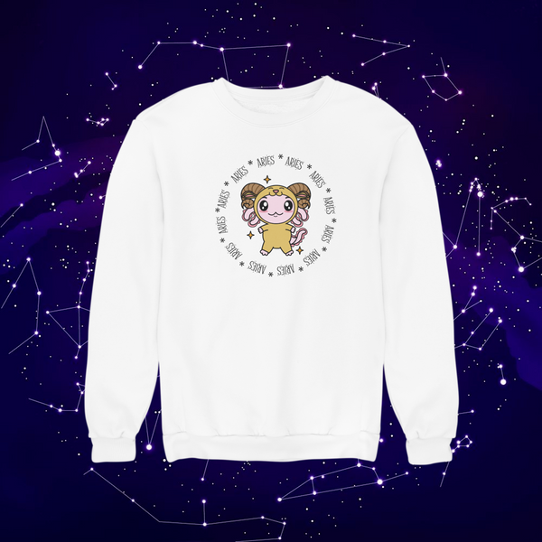 Sudadera Axolotzin Horóscopos Aro Aries Ajolote Unisex