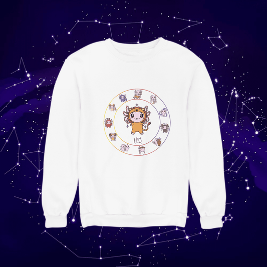 Sudadera Horóscopos Leo Axolotzin Ajolote Unisex