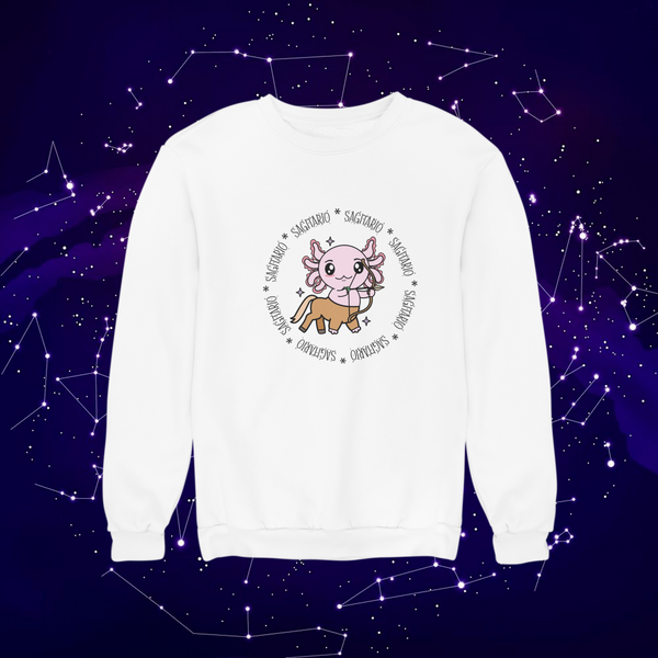 Sudadera Axolotzin Horóscopos Aro Sagitario Ajolote Unisex