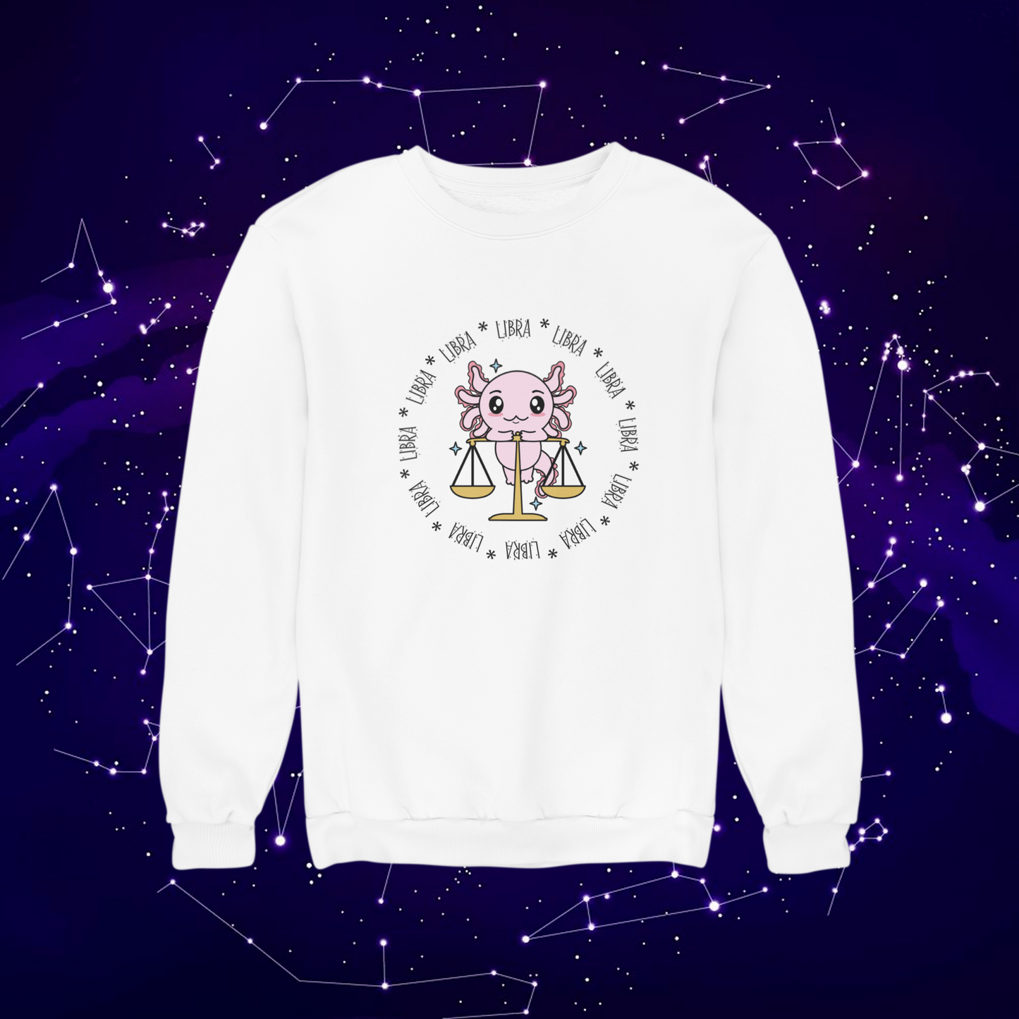 Sudadera Axolotzin Horóscopos Aro Libra Ajolote Unisex