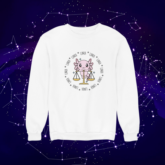 Sudadera Axolotzin Horóscopos Aro Libra Ajolote Unisex