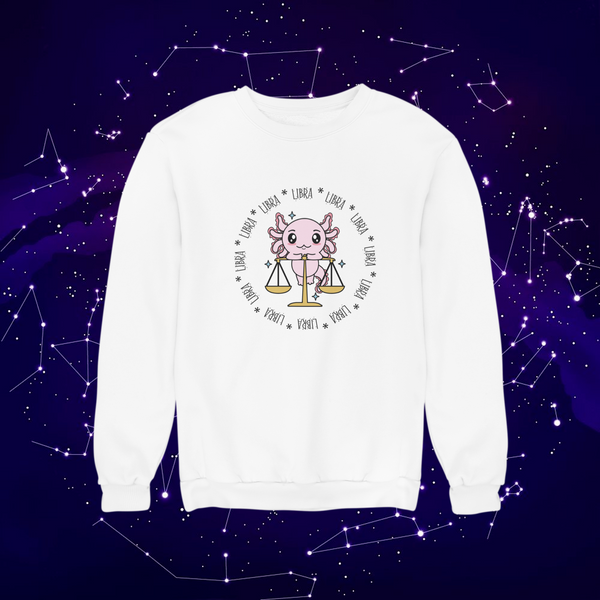 Sudadera Axolotzin Horóscopos Aro Libra Ajolote Unisex