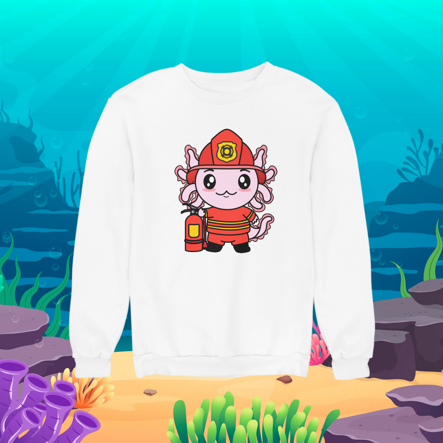 Sudadera Axolotzin Bombero Ajolote Unisex