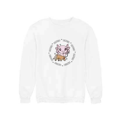 Sudadera Axolotzin Horóscopos Aro Sagitario Ajolote Unisex