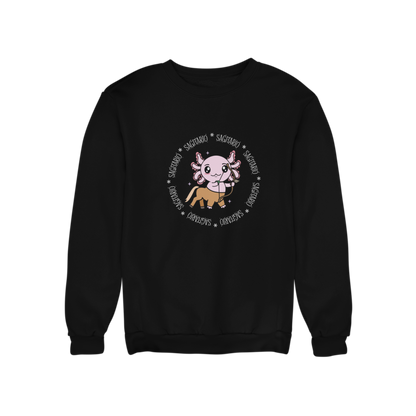 Sudadera Axolotzin Horóscopos Aro Sagitario Ajolote Unisex