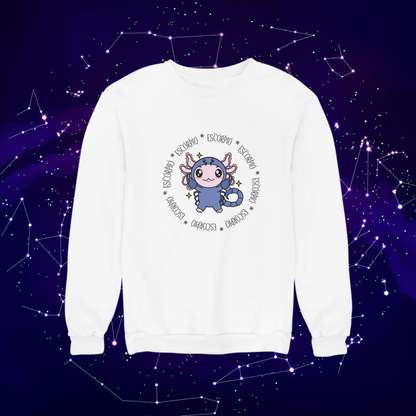 Sudadera Axolotzin Horóscopos Aro Escorpio Ajolote Unisex