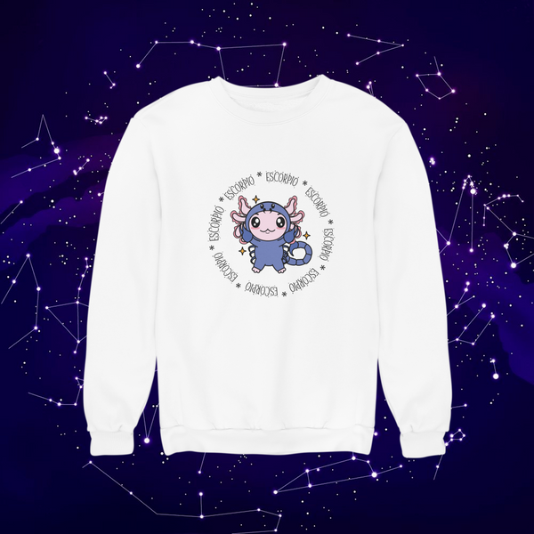 Sudadera Axolotzin Horóscopos Aro Escorpio Ajolote Unisex