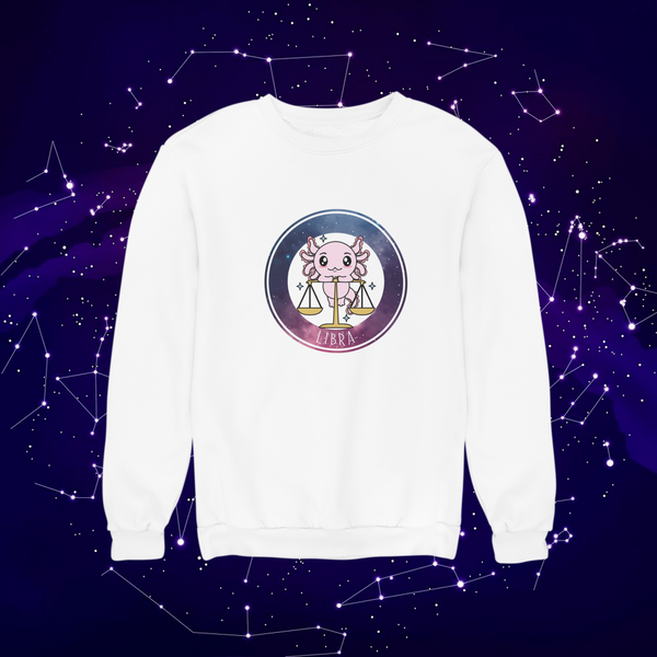 Sudadera Axolotzin Horóscopos Galaxy Libra Ajolote Unisex