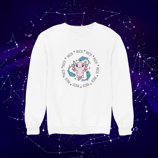 Sudadera Axolotzin Horóscopos Aro Piscis Ajolote Unisex