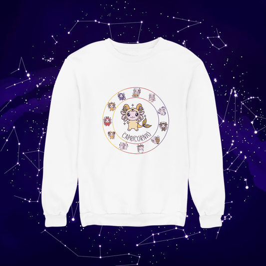 Sudadera Horóscopos Capricornio Axolotzin Ajolote Unisex