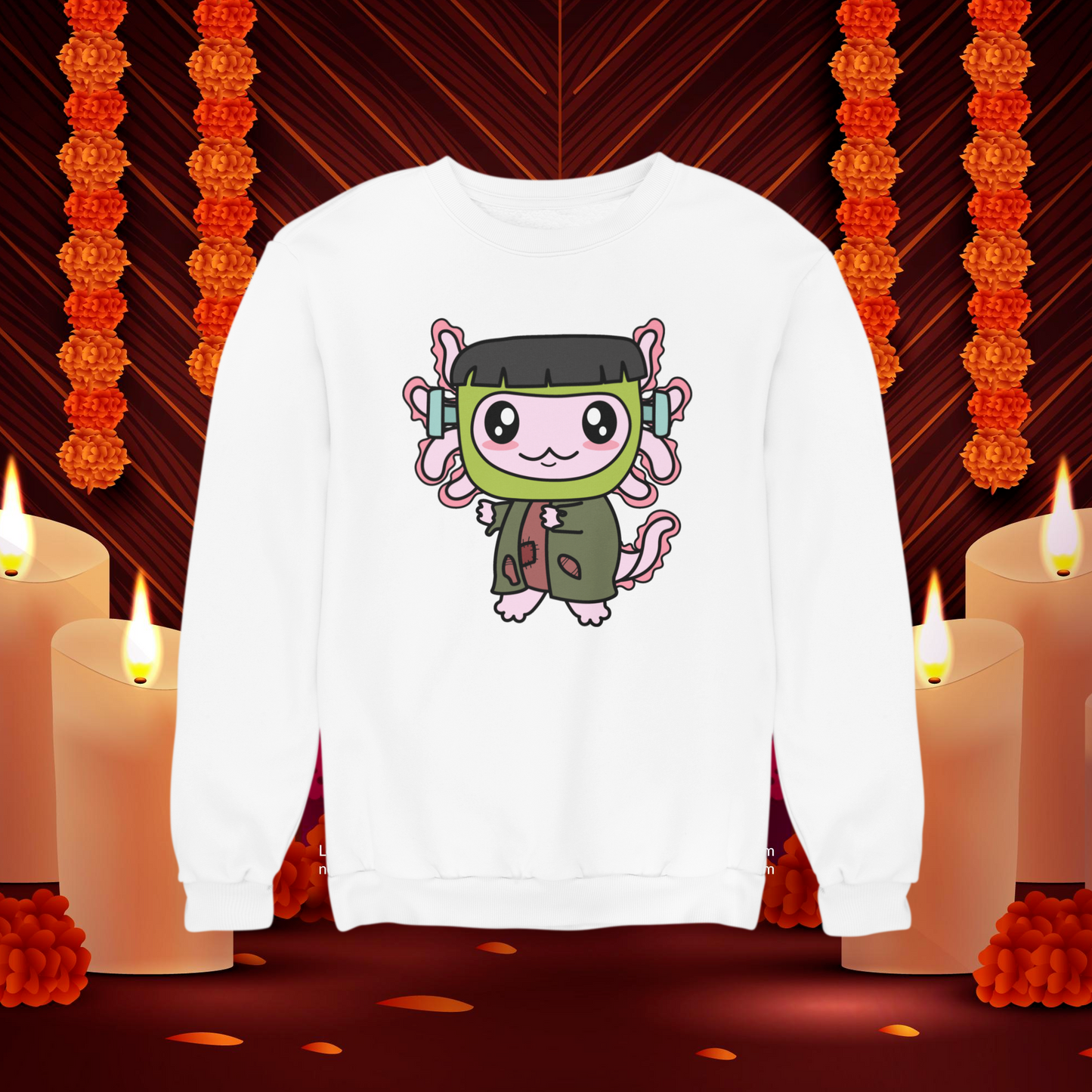 Sudadera Axolotzin Monstruo De Frankenstein Ajolote Unisex