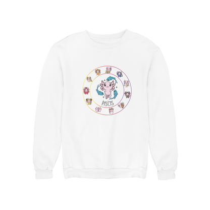 Sudadera Horóscopos Piscis Axolotzin Ajolote Unisex