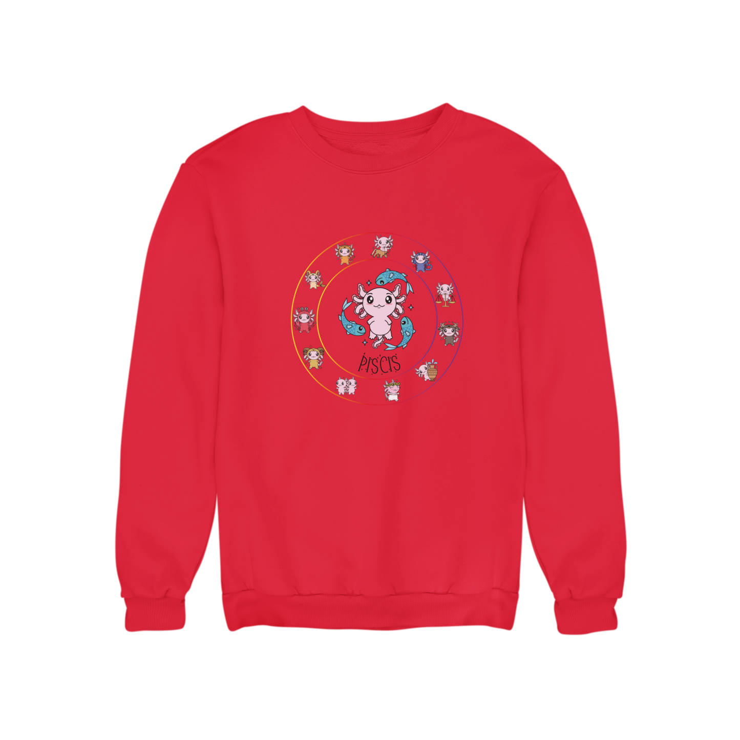 Sudadera Horóscopos Piscis Axolotzin Ajolote Unisex