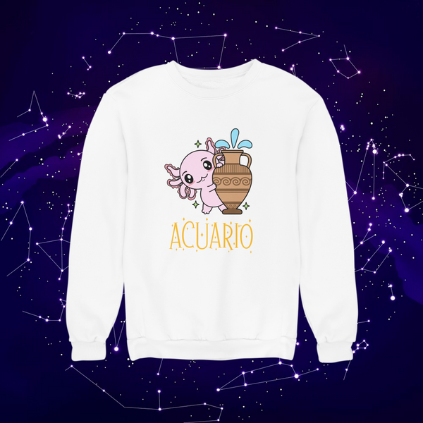 Sudadera Axolotzin Horóscopos Nombre Acuario Ajolote Unisex