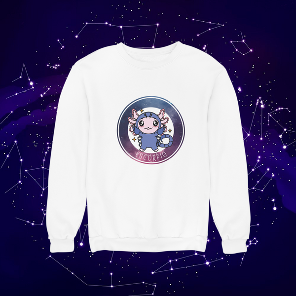 Sudadera Axolotzin Horóscopos Galaxy Escorpio Ajolote Unisex