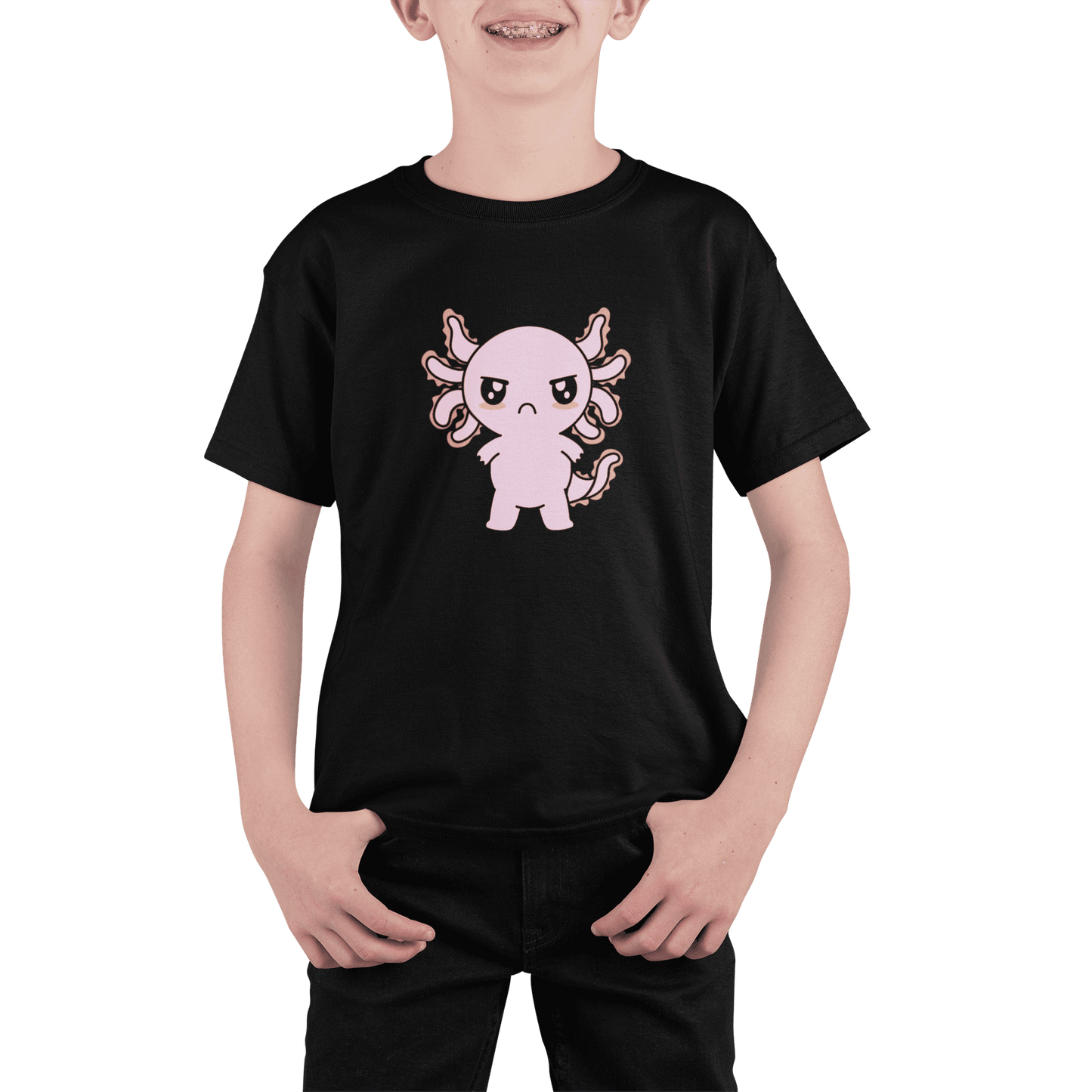 Playera Axolotzin Enojado Ajolote Adulto E Infantil