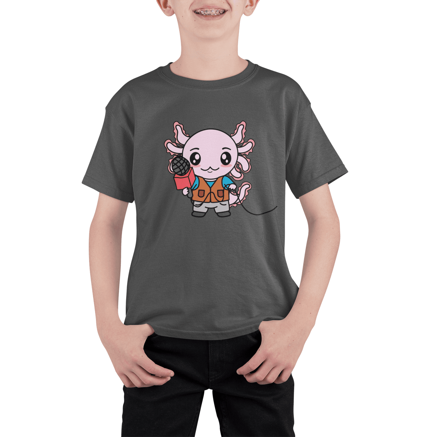 Playera Axolotzin Reportero Ajolote Adulto E Infantil