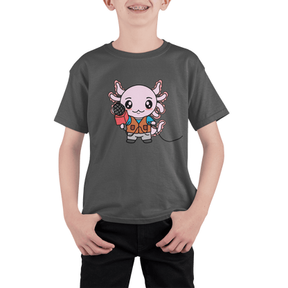 Playera Axolotzin Reportero Ajolote Adulto E Infantil