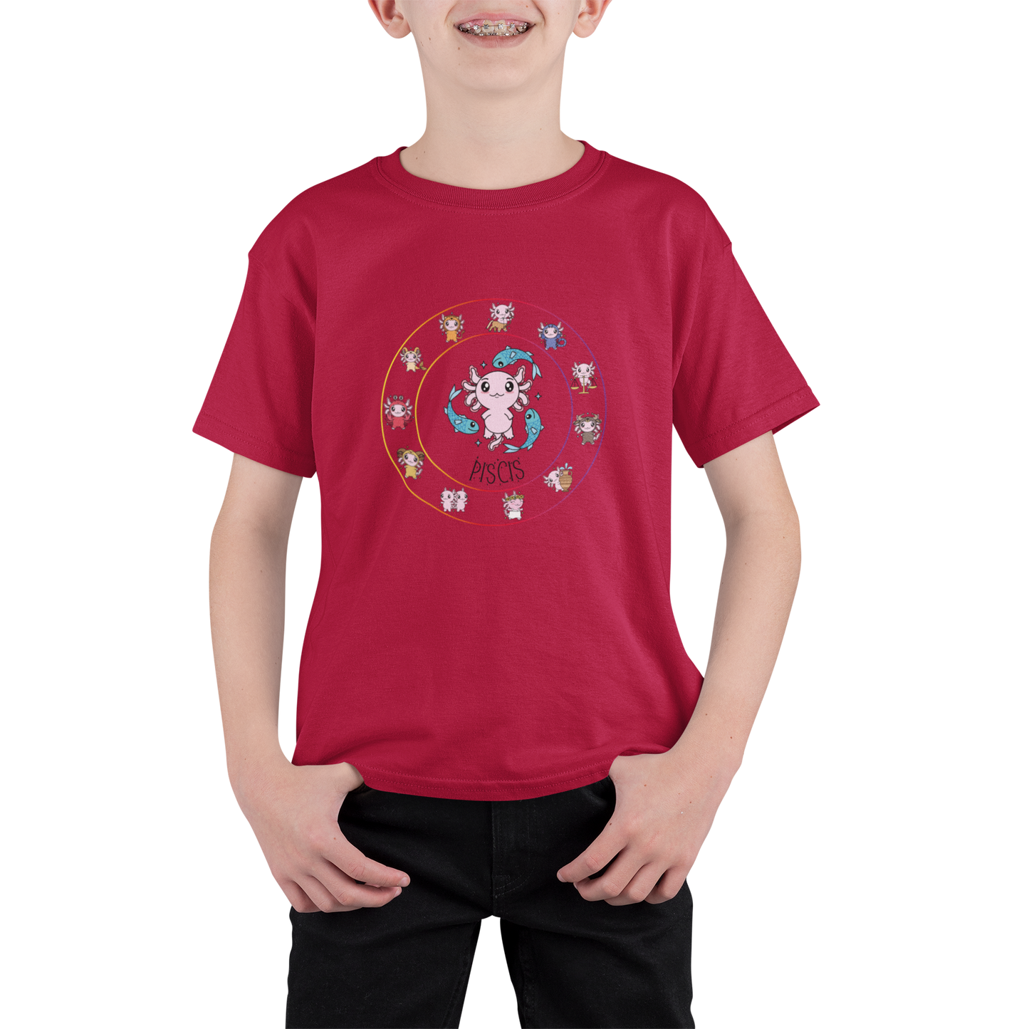 Playera Horoscopos Piscis Axolotzin Ajolote Adulto E Infantil