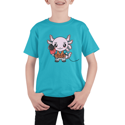 Playera Axolotzin Reportero Ajolote Adulto E Infantil