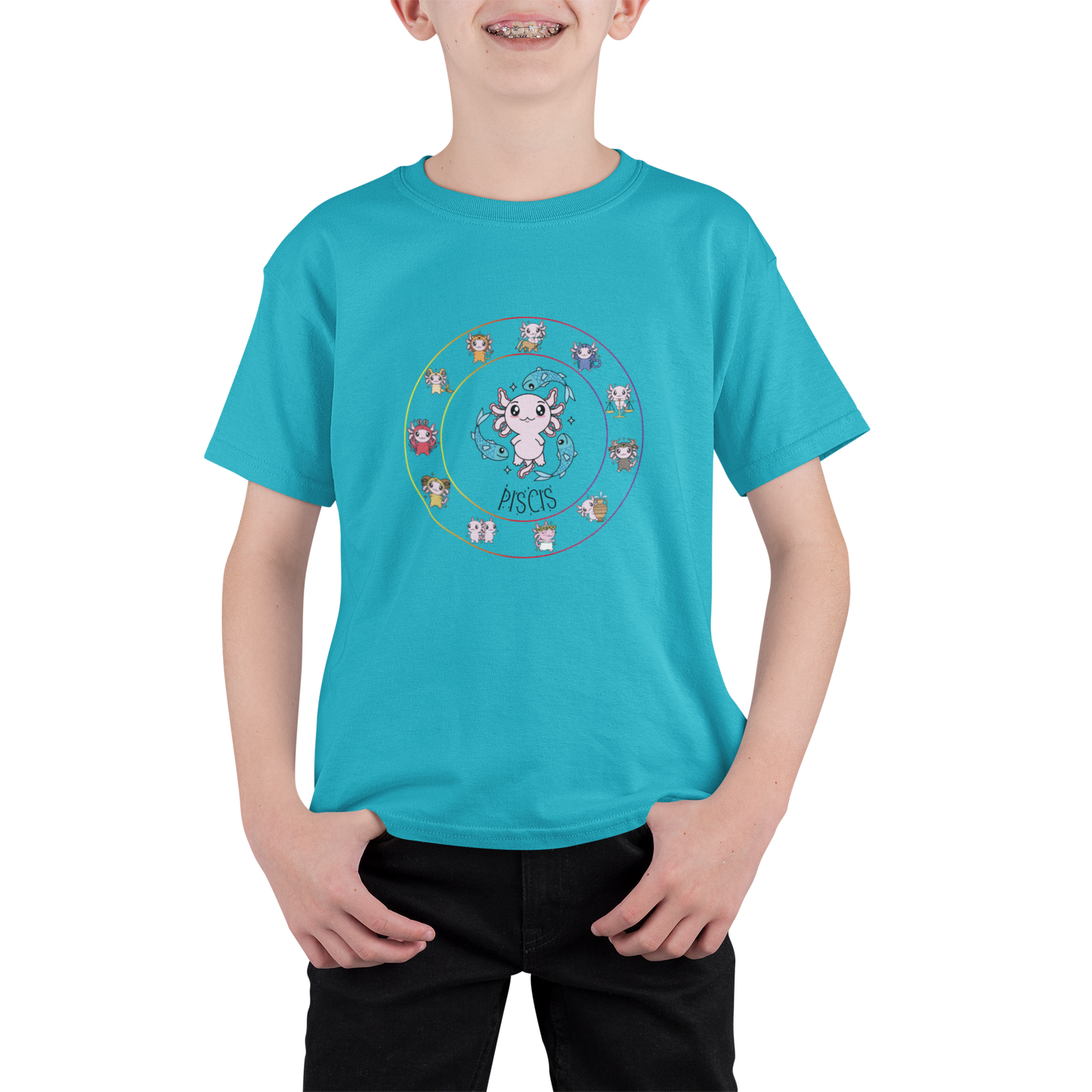 Playera Horoscopos Piscis Axolotzin Ajolote Adulto E Infantil