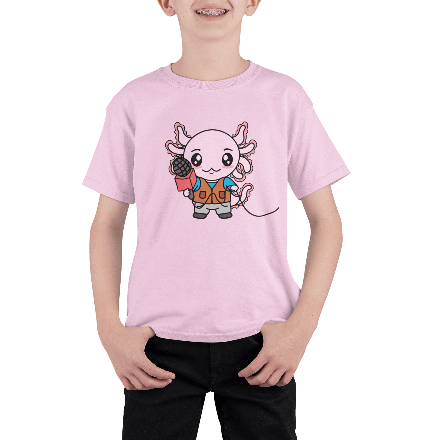 Playera Axolotzin Reportero Ajolote Adulto E Infantil