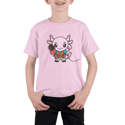 Playera Axolotzin Reportero Ajolote Adulto E Infantil
