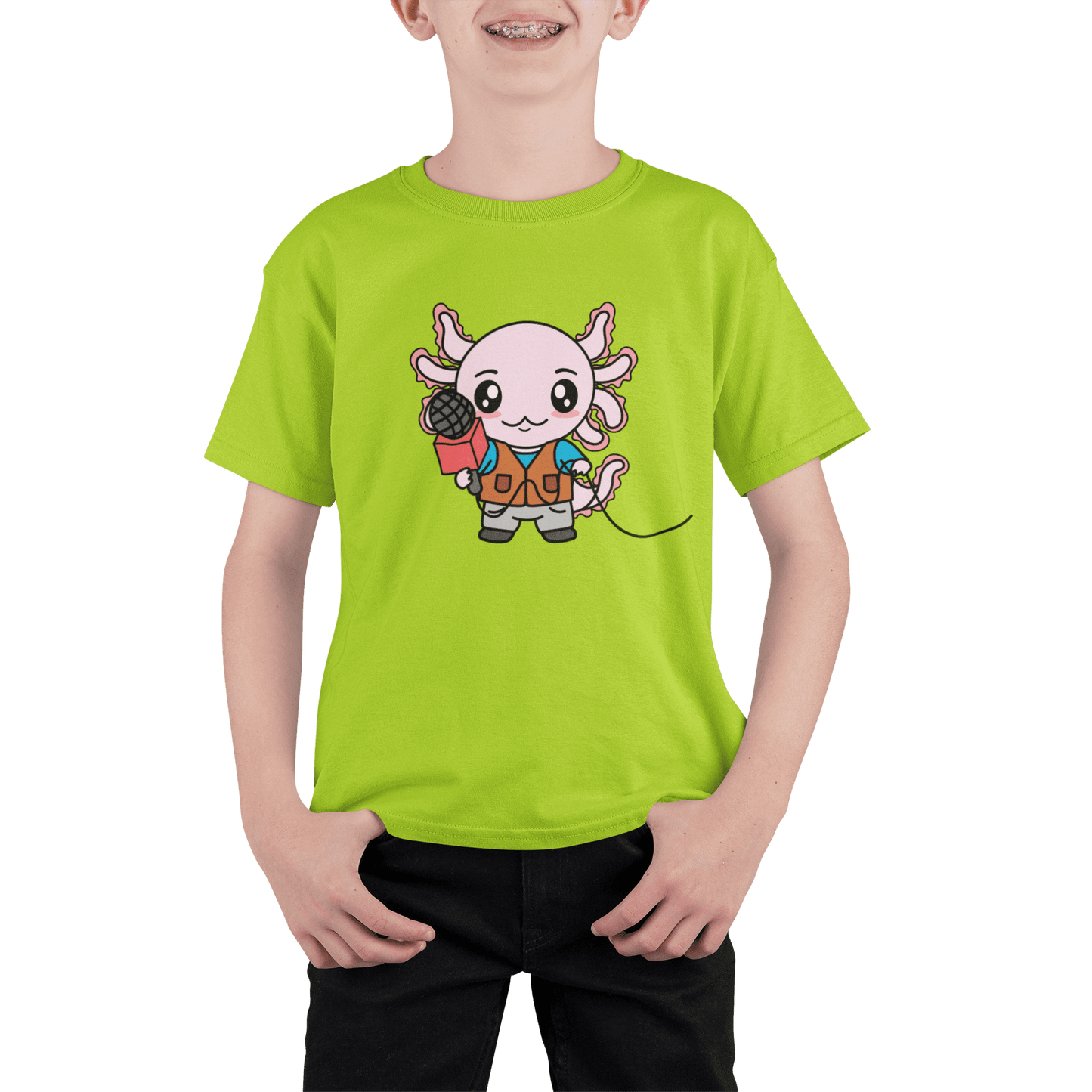 Playera Axolotzin Reportero Ajolote Adulto E Infantil