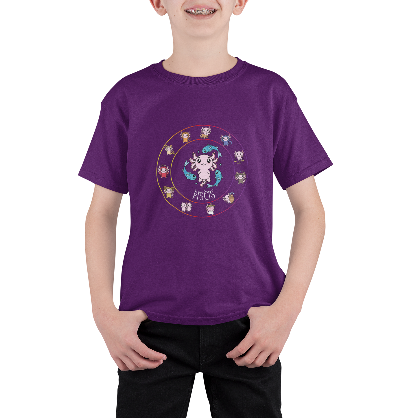 Playera Horoscopos Piscis Axolotzin Ajolote Adulto E Infantil