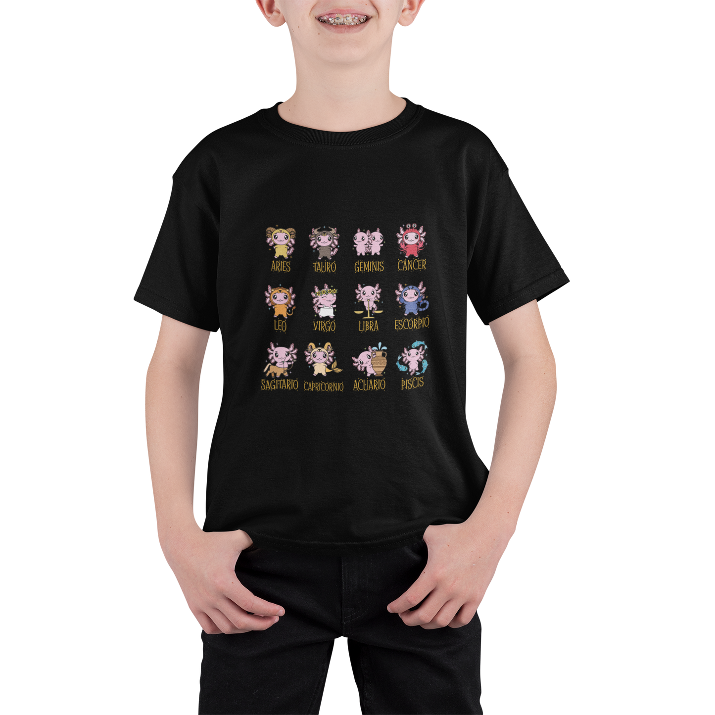 Playera Axolotzin Horoscopos Ajolote Adulto E Infantil