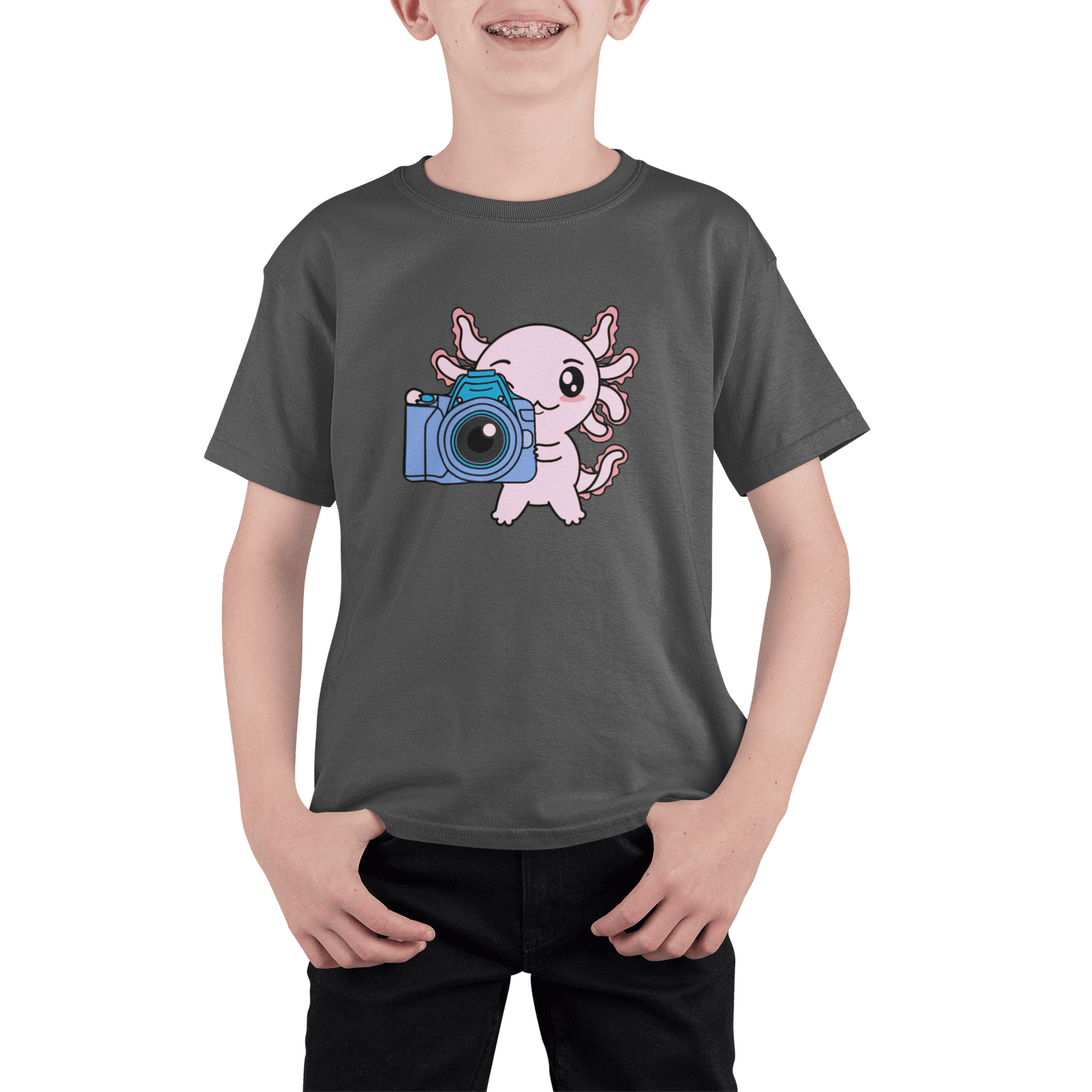 Playera Axolotzin Fotografo Ajolote Adulto E Infantil