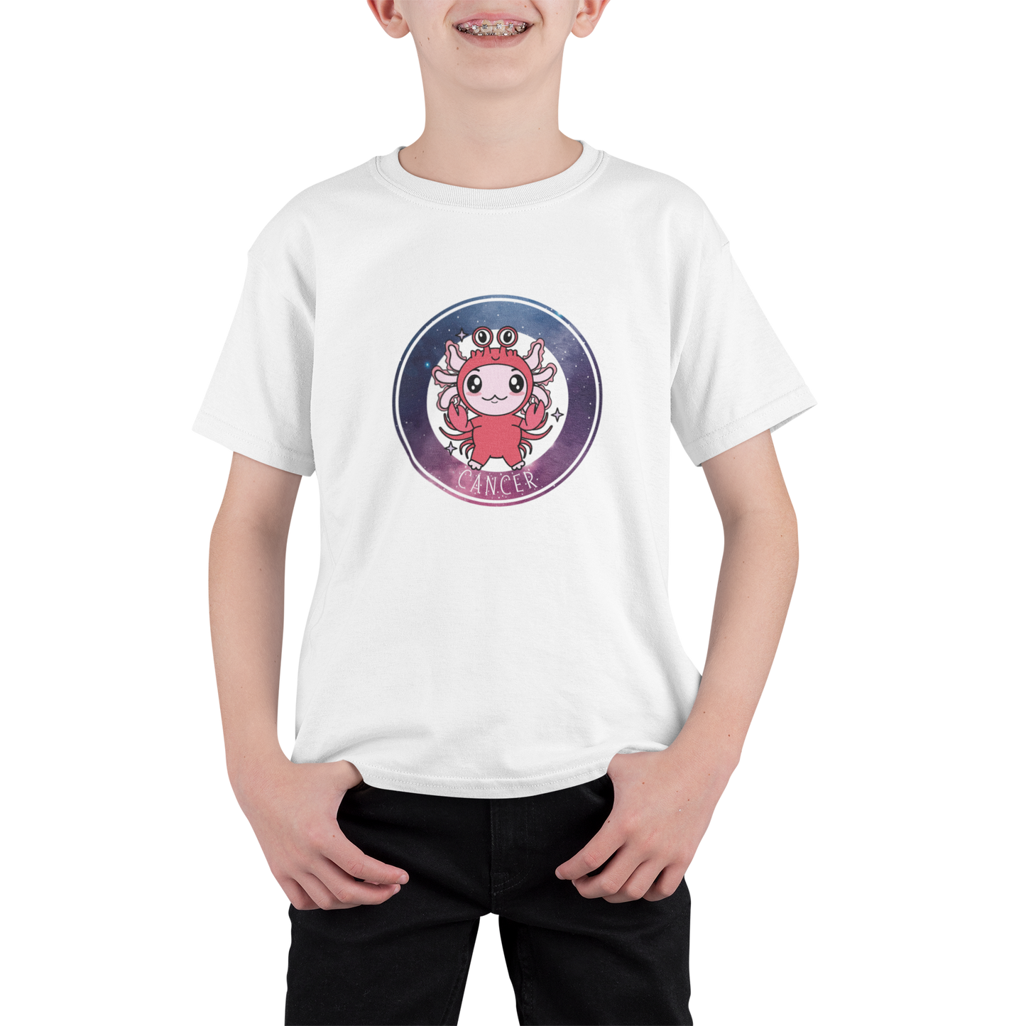 Playera Axolotzin Horoscopos Galaxy Cancer Ajolote Adulto E Infantil