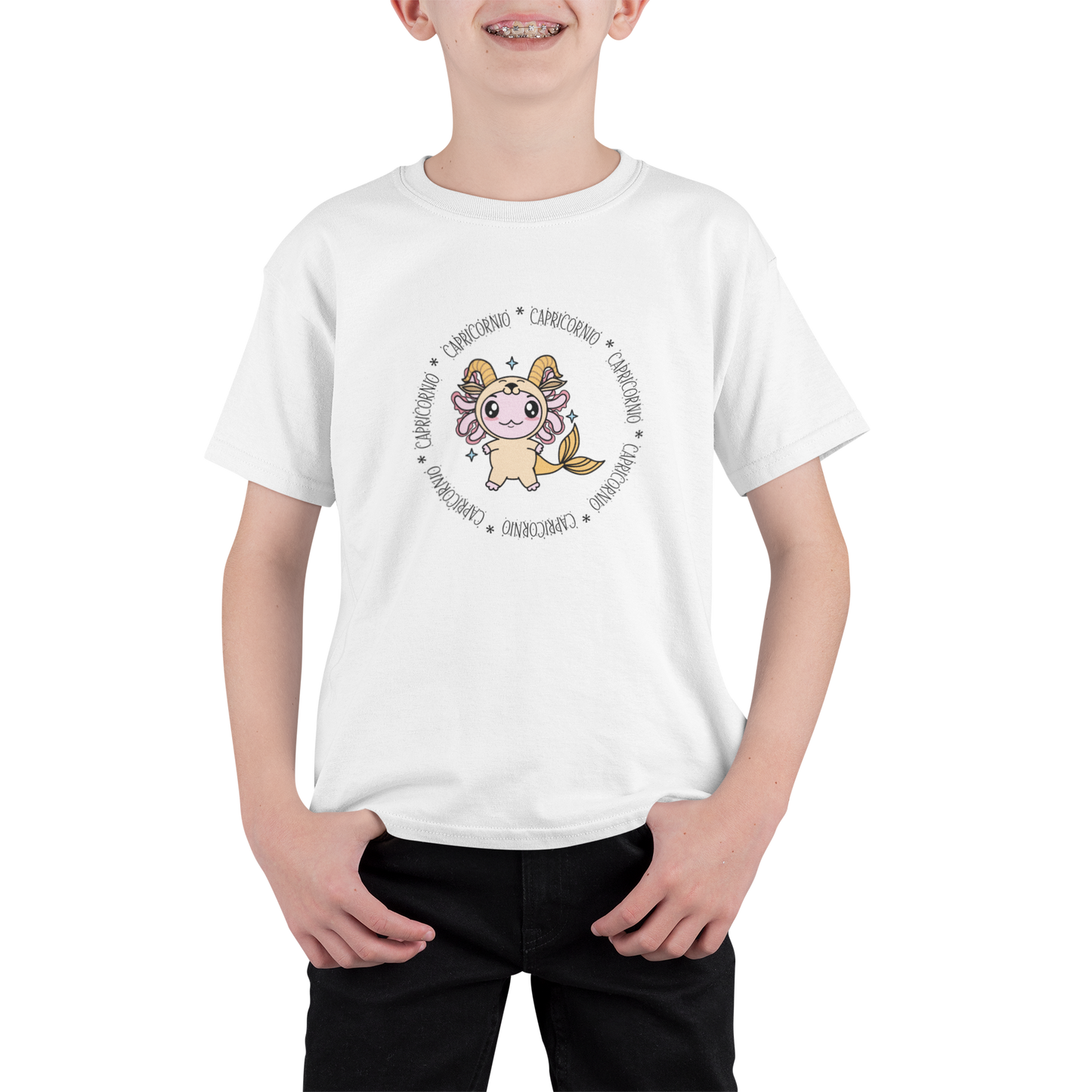 Playera Axolotzin Horoscopos Aro Capricornio Ajolote Adulto E Infantil
