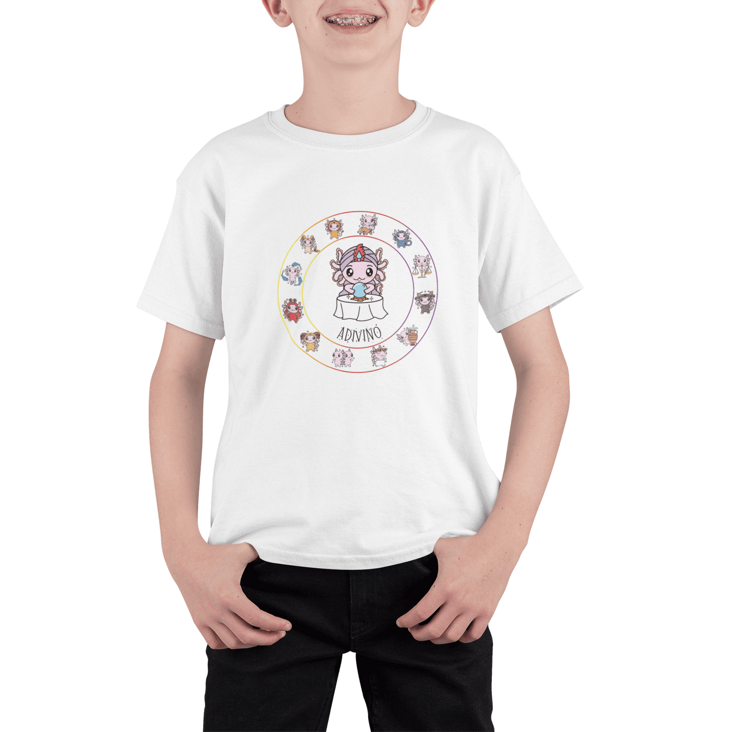 Playera Horoscopos Adivino Axolotzin Ajolote Adulto E Infantil