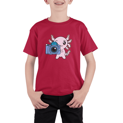Playera Axolotzin Fotografo Ajolote Adulto E Infantil