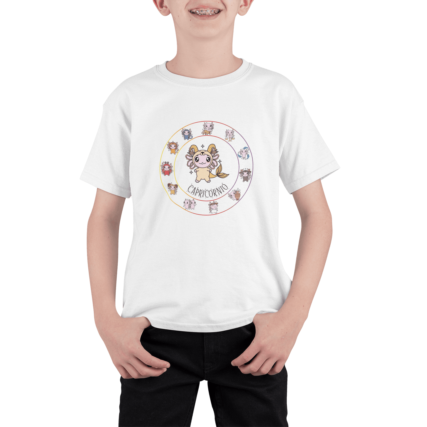 Playera Horoscopos Capricornio Axolotzin Ajolote Adulto E Infantil