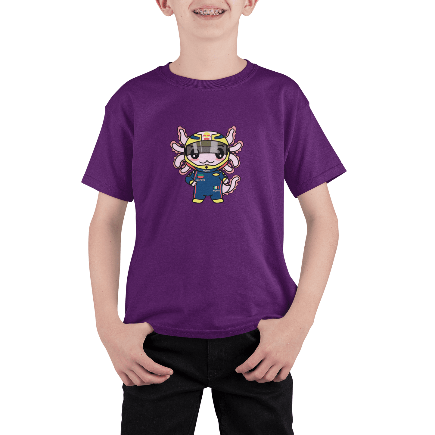 Playera Axolotzin Piloto De Carreras Ajolote Adulto E Infantil