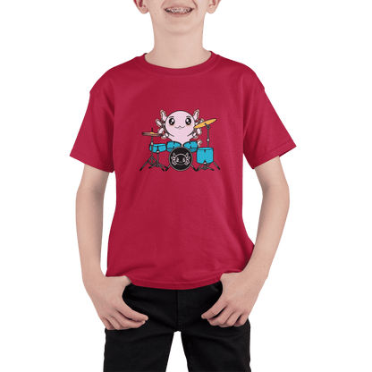 Playera Axolotzin Baterista Ajolote Adulto E Infantil