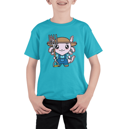 Playera Axolotzin Granjero Ajolote Adulto E Infantil