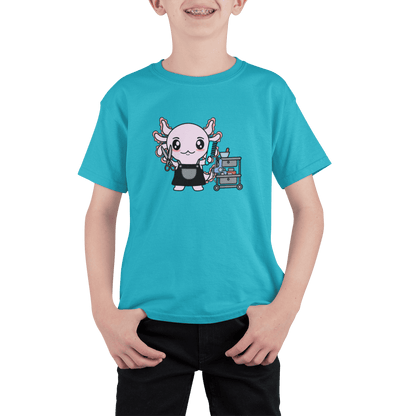 Playera Axolotzin Barbero Ajolote Adulto E Infantil