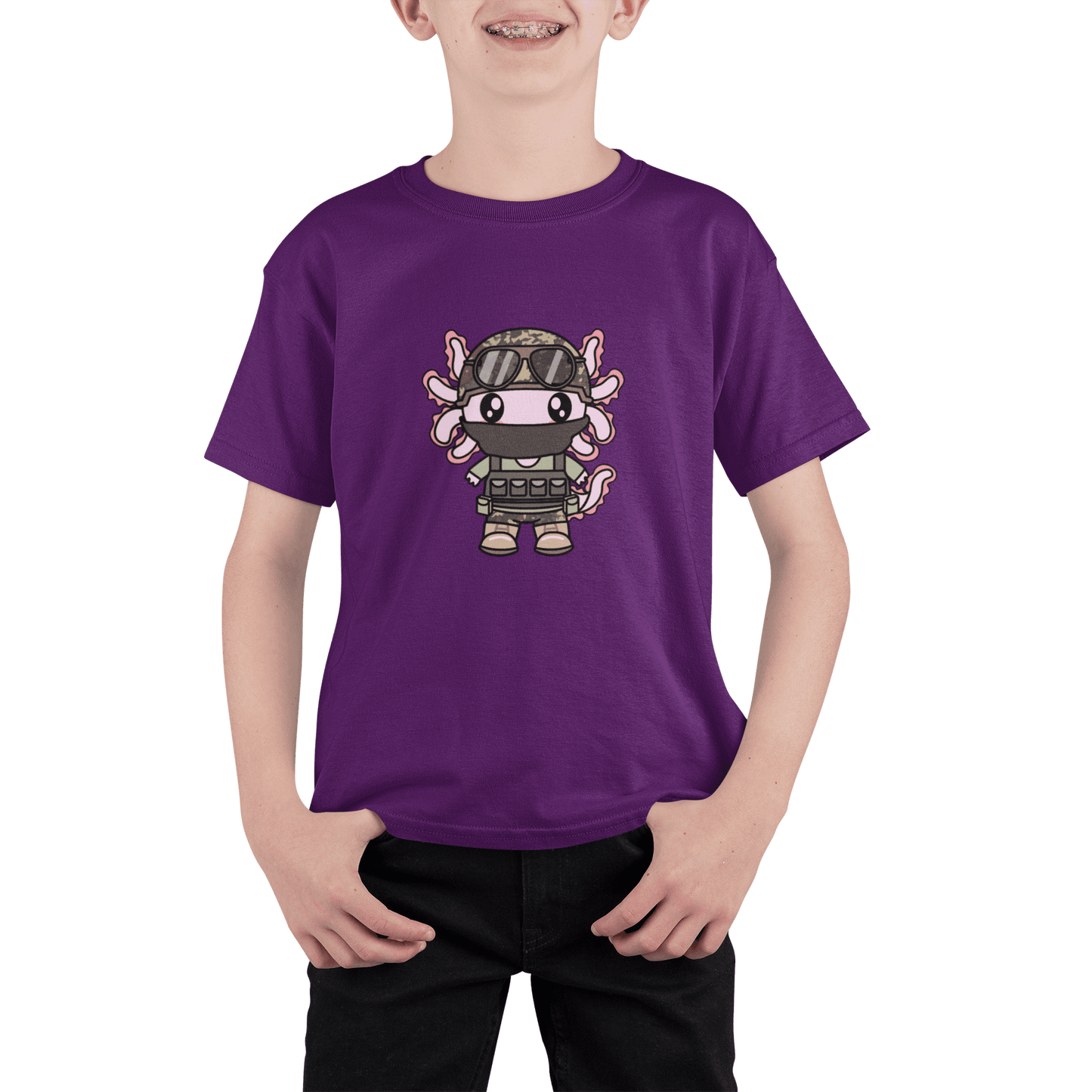 Playera Axolotzin Militar Ajolote Adulto E Infantil