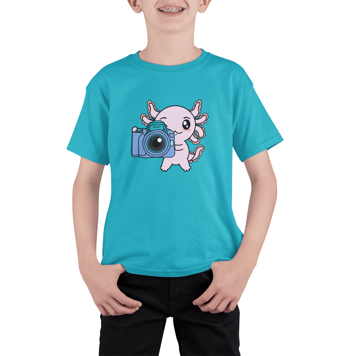 Playera Axolotzin Fotografo Ajolote Adulto E Infantil